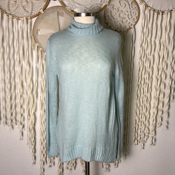 Wooden Ships Aqua Turtleneck Sweater Size XS/S - Picture 1 of 9